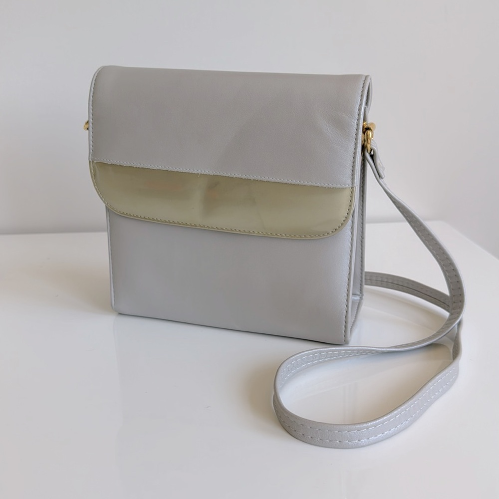 Leco Mini Leather Vintage style Purse in tan with gold accents
